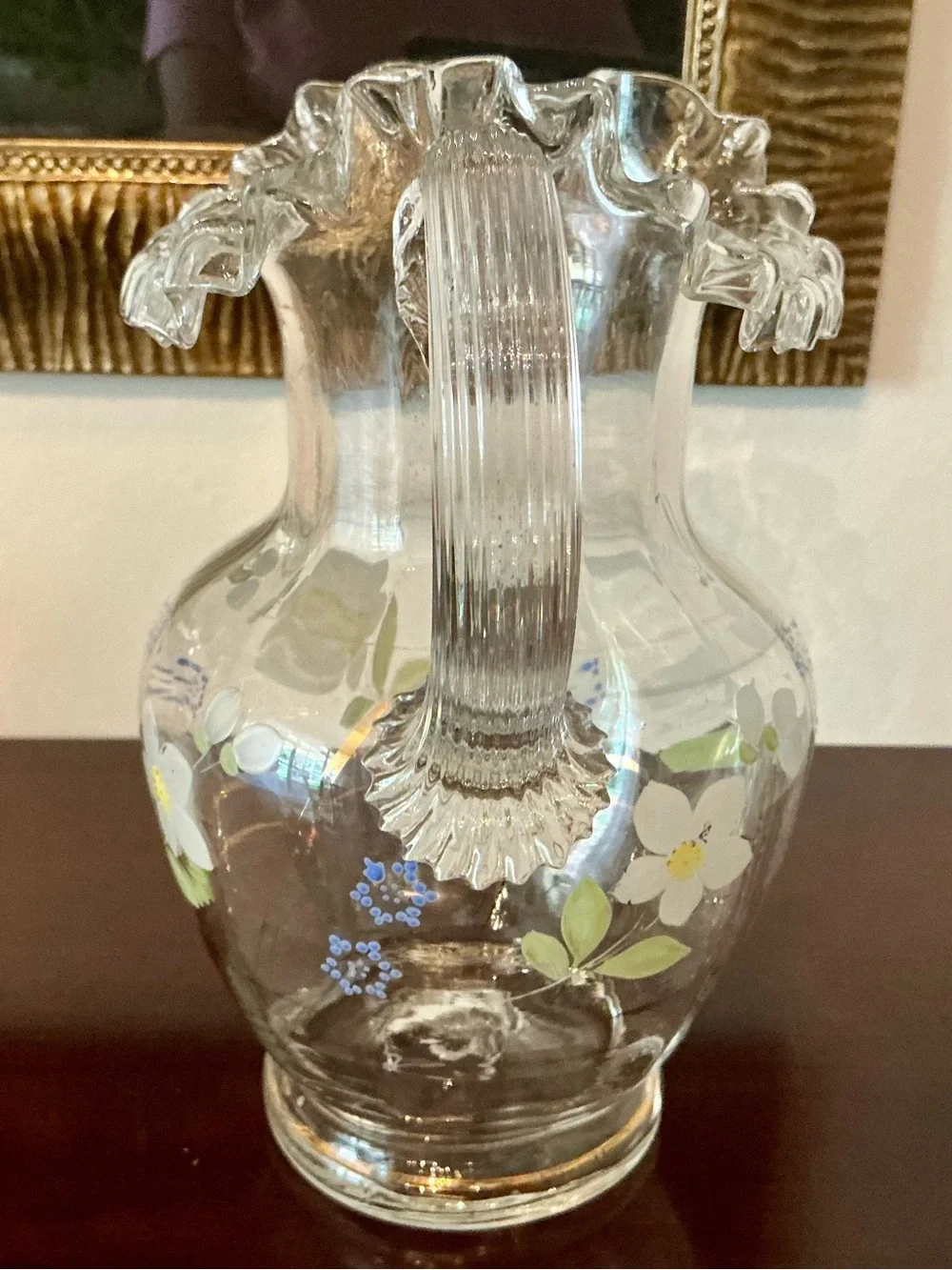 Antique Victorian Hand-blown Glass Pitcher